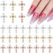 30 Stück Nail Art Charms Set, BTIYMU Nail Art Steine Roségold Nagel Steine Kreuz 3D Glitzersteine Nägel Silber Gold, Nail Charms Silver Cross Goldene Nagel Deko Steinchen Klein Schmuck Nailart Zubehör