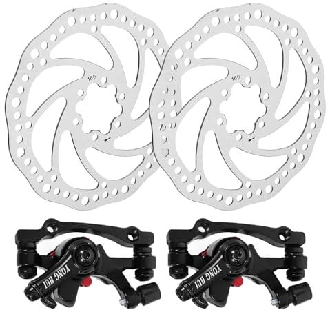 Toddmomy Bike Disc Brake Universal Mechanical Front and Rear Rotor Brake Caliper Set for Standard Mountain Bicycle