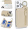 Ｈａｖａｙａ für Magsafe Wallet mit Kartenhalter Schlüsselring mit Reißverschluss iPhone 16/15/14/13/12/Pro/Max/Plus/Serie für Magsafe Ring- Off Weiß