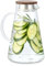 Econovo® Glass Carafe with Lid, 2 L, Water Carafe with Wooden Lid and Strainer, Glass Jug Dishwasher Safe for Cold and Hot Drinks, Water, Iced Tea, Wine, Coffee, Milk and Juice