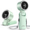 WHATOOK Hand Held Fan Rechargeable Portable：Handheld USB Fans with 5 Speed, 90° Variable Tilt Operated Mini Fan Foldable Desk Desktop Fans with LED Display for Home Office Outdoor Travel, Cyan