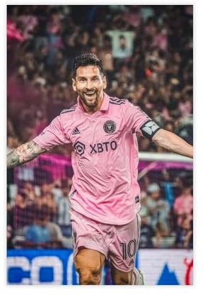 bzuda Messi – Inter Miami 4K – Poster auf Leinwand, Wandkunst, Dekordruck, Bild Gemälde für Wohnzimmer, Schlafzimmer, Dekoration, 20 x 30 cm