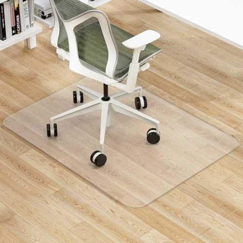 COSTWAY Tappetino per Sedie da Ufficio per Pavimenti in Legno Massello, Tappetino Trasparente in PVC per Sedie con Rotelle, Tappeto Protettivo per Pavimenti (120 x 90 cm)
