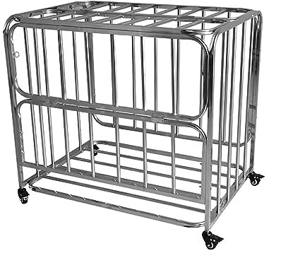 YNIYUJKL Ball Storage Organizer Rack Ball Cart Garage Sports Equipment Organizer, Basketball Storage Bin For Indoor Outdoor, Rolling Exercise Ball Cart Holder For Gym, S,Silver-39.37x27.56x31.5