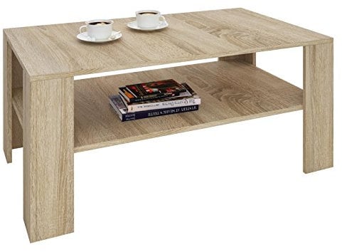IDIMEX Table Basse Lorient, Table de Salon rectangulaire avec 1 étagère Espace de Rangement Ouvert, en mélaminé décor chêne Sonoma