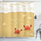 ABAKUHAUS Crabes Rideau de Douche, Carte avec Crabes Mer, Tissu Ensemble de Décor de Salle de Bain avec Crochets, 175 cm x 180 cm, Sable Marron et Blanc
