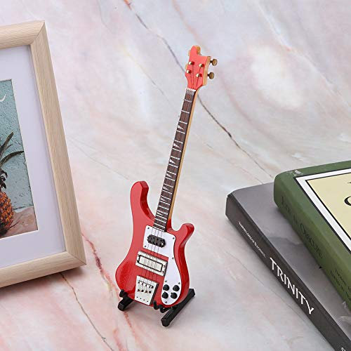 Rosso Basso elettrico Modello Miniature Replica Mini Bass Ornamenti di modello di strumento musicale Decorazione