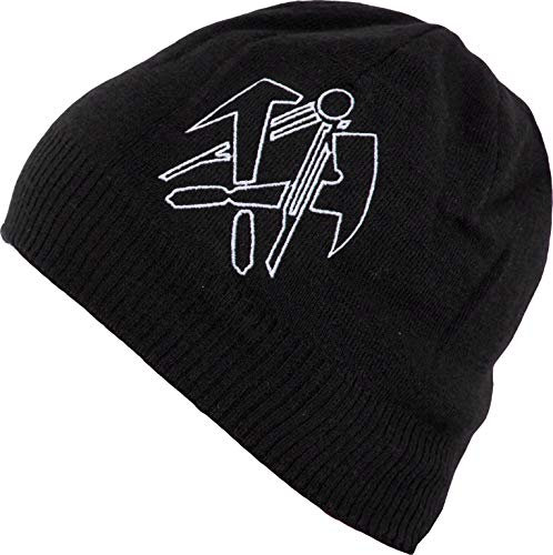Job Dachdecker Strick-Mütze Strickmütze Beanie Jeff II schwarz XXL Zunft-Logo OneSize