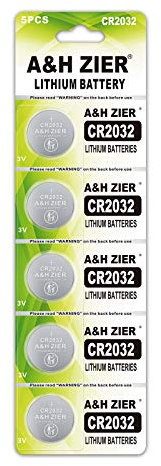 5Pcs 3V CR2032 Lithium Battery Button Coin Batteries for thermometer,Clocks, Watches, Calculators(1Pack)