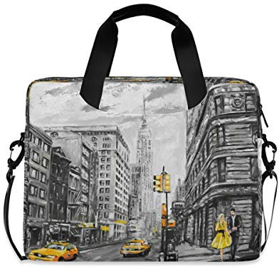 HMZXZ Laptoptasche für Damen, Taxi, New York, Ölgemälde, Laptop-Hülle für 13 14 15,6 Zoll (33 - 35,6 cm) Computer Tablet, Aktentaschen, Tragetasche, Schultertasche für Schule, Arbeit