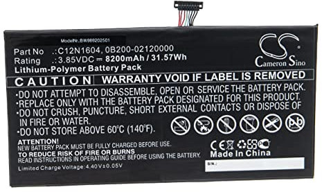 vhbw batteria compatibile con Asus Transformer Mini T103HAF-GR057R, T103HAF-GR057T tablet (8200mAh, 3,85V, Li-Poly)