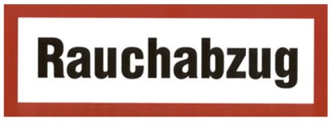 Schild Text Rauchabzug RWA Kunststoffplatte 150x51mm