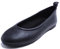 Feversole Women's Soft Cushion Comfort Round Toe Pumps Elastic Adjustable Ballet Flats Flexible Walking Shoes Black Napa Size 3.5 UK