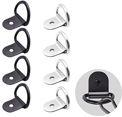 BASTOUR D Anello di Ancoraggio, D Gancio di Ancoraggio, Anello di Ancoraggio in Acciaio Inossidabile, per Rimorchio, Macchinari Pesanti, Utensili Elettrici,8 Pezzi