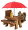 Eichhörnchen Futterhaus Wetterfest Picknicktisch Holz -Futtertisch Mit Regenschirm Futterstelle-Feeder Garten Maiskolbenhalter