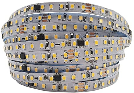 Vrabocry 10.0 m DC24V WS2811 2835SMD Horse Race LED Strip Running Water Light 120Leds/m with Backflow Marquee Not Waterproof IP30 Warm White Home Decor