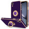 Hython Case for iPhone XR Case Ring Stand [360° Rotatable Ring Holder Magnetic Kickstand] Shiny Plating Gold Edge Soft TPU Bumper Cover Shockproof Protective Phone Case iPhone XR 6.1-Inch, Dark Purple
