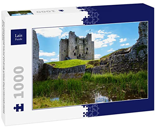 Lais Puzzle Ein Panoramablick auf die Burg Trim in der Grafschaft Meath am Fluss Boyne, Irland. Es ist die größte Anglo-normannische Burg in Irland 1000 Teile