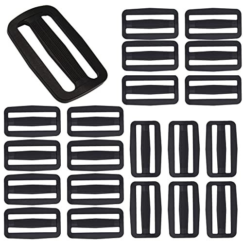 gvivej Leiterschnallen Klemm 20 Stück, Schieber Kunststoff Gurtversteller, Gurtband Stegschnalle Wählbar:32MM