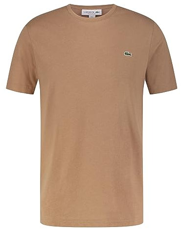 Lacoste Herren T-Shirt Rundhals TH2038, Männer Basic Tshirt,Kurzarm,Regular Fit,Braun,4 (M)