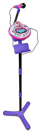 VTech Kidi SuperStar Light Show, Microfono Karaoke per Bambini, Effetti Luminosi da Concerto, Collega il Tuo Lettore MP3, Microfono Regolabile Max 140cm, Lingua Italiana, Batterie Incluse, 6+ Anni