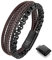 armband herren lederarmband herren lederarmband für männer edelstahl armband(braun,schwarz,22cm)
