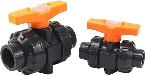 Pushfit-Kugelhahn, 1 Stück 20 25 32 40 50 mm PVC-Kugelhahn-Verbindungsventil, doppelt rotierender Kugelhahn aus Kunststoff, Rohrverbinder, Sanitärschlauchanschlüsse, Slip-Shut-Ventil (Größe: Innen 40