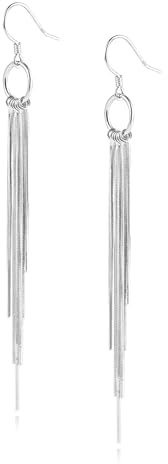 Silber 925 Lange Quasten Ohrringe Damen, Hängende Ohrringe Ohrstecker Sterling Silber Lange Quasten Hängende Ohrringe Hypoallergene Klein Statement Lange Quasten Ohrstecker für Schmuck Geschenk 85 mm