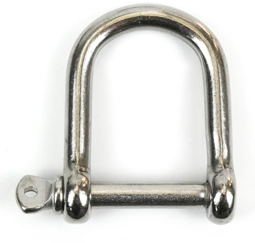 DAUMLINK® 2 Grilli a D larghi, in acciaio inox A4/Aisi 316 (2 pezzi) come connettore di catene o lampade ad occhielli (6 mm)