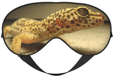 Sand Leopard Gecko Print Premium doppelseitige Augenmaske - Weicher und bequemer Schlaf für ultimative Entspannung