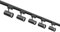 3-Phasen-Schienen-Set NEXTRACK - Schienensystem Komplett-Set mit 5x GU10 Lampe und 2m Schiene, Stromversorgung + Kappe (Schwarz)