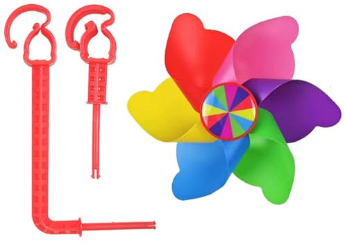 IUSOT Windrad Kinder Fahrrad Zubehör,Bunte Windmühle Kinder, Windräder Deko für Lenker,3D Pinwheel für Dreiräder,Roller,Laufräder, Kinderwagen,Niedliche Windmühle für Spaß und Dekoration