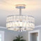 Crystal Ceiling Lights Living Room, 3-Light Modern Crystal Chandelier, E14 Chandeliers Ceiling Light, Semi Flush Mount Chrome Ceilings Lights for Hallway, Kitchen, Bedroom, Lounge, Dining Room