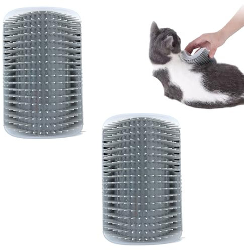 2 Pack Weicher Katzen Bürste,Fellblitz Bürste Katze,Cat Self Groomer,Katzenbürste,Massageecke Für Katzen,Katze Liebt Eckbürste,Fur Massagen Kitzeln Fell Entfernen