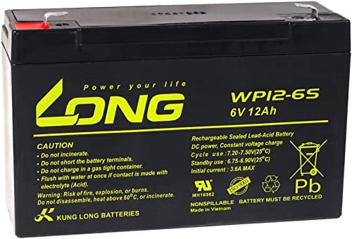 KungLong Bleiakku WP12-6S, 6V, Lead-Acid