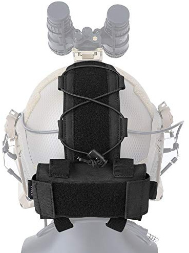 KRYDEX Tactical Helmet Battery Pouch Counterweight MK1 Helmet Pack Balance Weight Bag with Hook&Loop (Upgraded Pouch-BK)