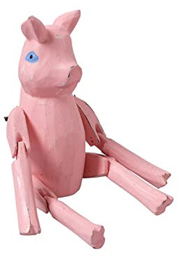 kadoh Kantenhocker Tier (Schwein) 16 cm • Deko-Figur aus Holz für Wohnzimmer • Handgemachte Holztiere