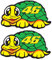 Valentino Rossi Turtle Aufkleber, 38 x 21 mm, 2 Stück