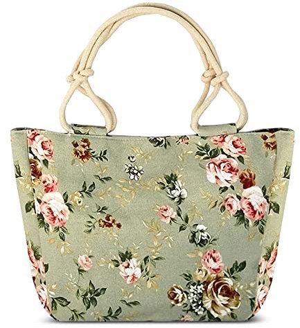 FORRICA Handtaschen Damen Groß Shopper Tasche Casual Segeltuch Schultertasche Schön Muster Frauen Handtaschen für Reisen Urlaub Einkaufen Blume B