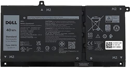 Dell Battery 40Wh Inspiron 5400 5505 5501 5405 7405 5402 5406 5502 7506 5300 5301 Latitude 3410 3510 3120 Vostro 5501 5401 5502 5402 5301 P32T P33T P97F P101F P102F P121G P129G P130G Type: JK6Y6