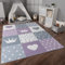 Paco Home Teppich Kinderzimmer Kinderteppich Spielteppich Kurzflor rutschfest Krone Herzen Punkte Sonne Regenbogen Buchstaben, Grösse:200x280 cm, Farbe:Lila