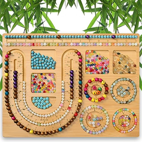 NOAVAOL Pärlbrädor för smyckestillverkning, kombi bambu pärlbräda för smyckestillverkning, pärlbrickor smycken designmattor för halsband, armband, gör-det-själv-design