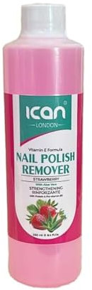 ican London Strawberry Vitamin E Formula Nail Polish Remover 250ml