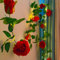 Fielegen 2M Künstliche Blume Lichterkette Batteriebetrieben Fake Rosen Blumengirlande mit 20 LED-Licht, Rosen Lichterkette mit Timer, Hängende Rosenranken für Valentinstag Garten Hochzeit Party Dekor