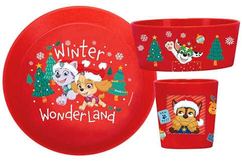 Koziol Connect Service de table pour enfant Pat' Patrouille, 3 pièces, Winter Wonderland