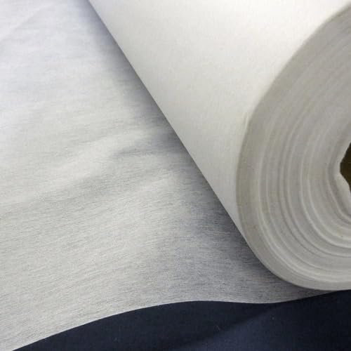 TFG Iron On 140cm Wide Fusible Interfacing Fabric Lightweight White by The Metre Precut Length Premium Quality Backing Heat & Bond Sewing Crafts (1 Metre)