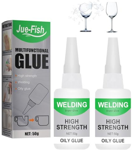 ChAusa 2 Pezzi Supercolla Universale Multifunzionale, Super Colla Impermeabile, Colla Trasparente e Potente, Colla Plastica Forte, Riparazione Rapida, per Metallo, Ceramica, Artigianato (50g)