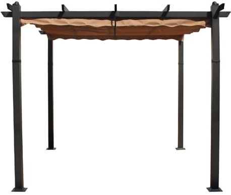 CONCEPT USINE | Pergola auto-portata 3 x 3 m (9 m²) | Design Gazebo Taupe | Struttura in alluminio | Tela idrorepellente 100% poliestere - 180 g/m2 | Gazebo da giardino - per terrazza esterna e