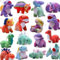 SWUNXION Dinosaurier-Plüsch-Set (16-teilig), Mini-Dinosaurier-Tier-Schlüsselanhänger, Set für Kleinkindpartys, Plüsch-Set zum Füllen Ihrer Weihnachtsstrümpfe, Schätze, Karnevalspreise