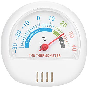 Misst Präzise Temperaturen von -30 Bis 40 °C mit Robuster ABS-Konstruktion, Großem Zifferblatt-Thermometer, Klarer Linse für Einfaches Ablesen, Unverzichtbares Werkzeug Zur (WHITE)